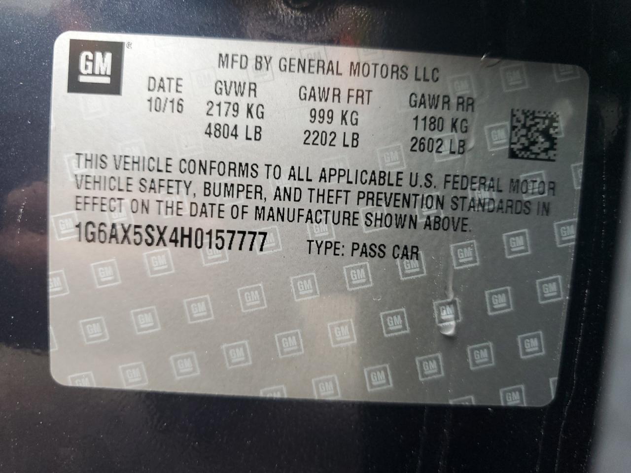 2017 Cadillac Cts VIN 1G6AX5SX4H0157777 photo 12