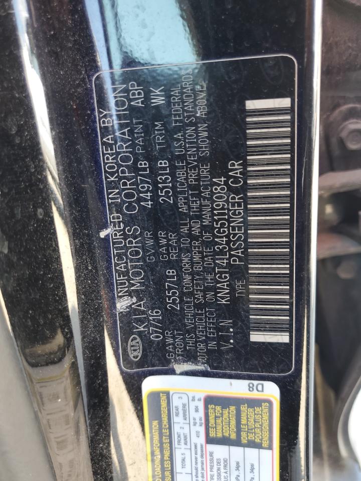 2016 Kia Optima VIN KNAGT4L34G5119084 photo 12
