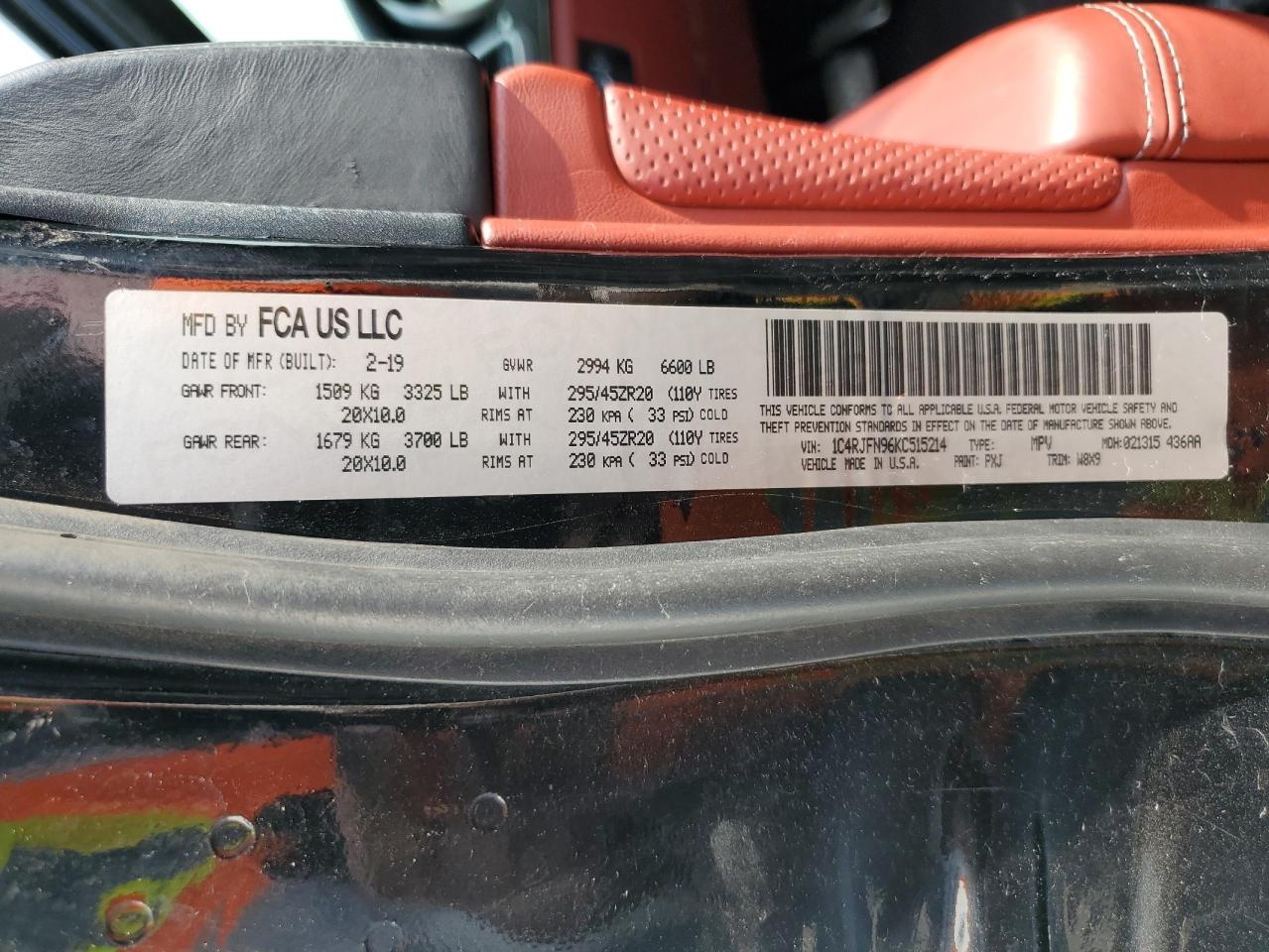 2018 Jeep Grand cher VIN 1C4RJFN96KC515214 photo 12