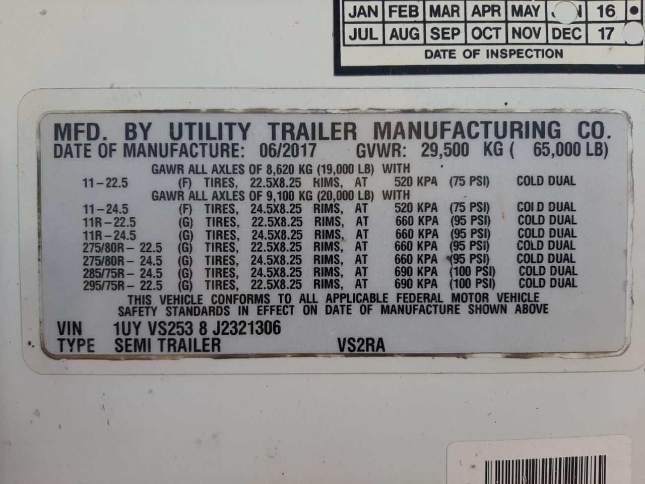 2018 UTILITY Reefer tra VIN 1UYVS2538J2321306 photo 10