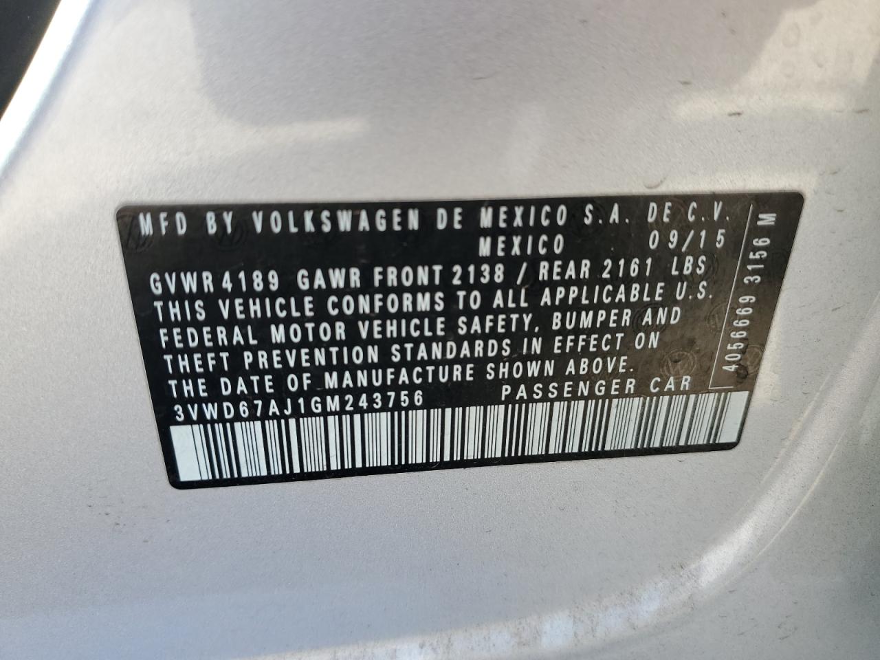 2016 Volkswagen Jetta VIN 3VWD67AJ1GM243756 photo 12