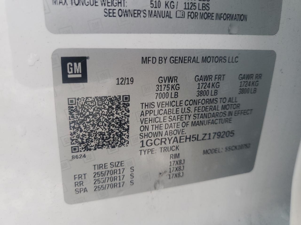 2020 Chevrolet All models VIN 1GCRYAEH5LZ179205 photo 12