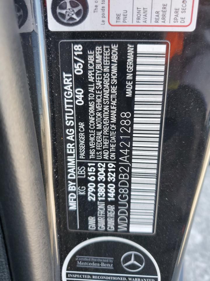 2018 Mercedes-Benz S class VIN WDDUG8DB2JA421288 photo 12