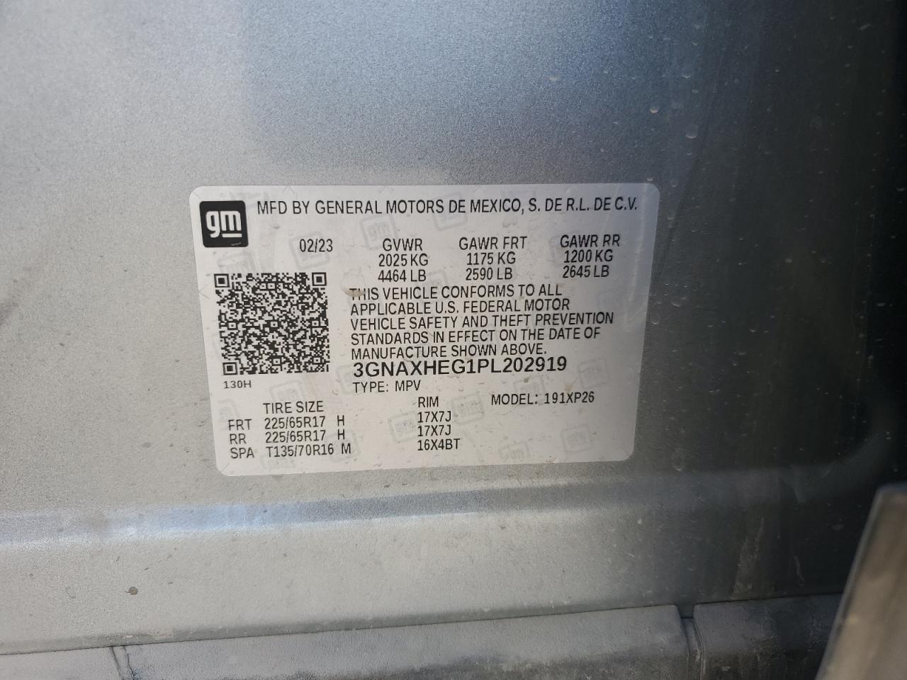 2023 Chevrolet Equinox VIN 3GNAXHEG1PL202919 photo 12