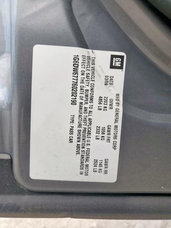 2006 Cadillac Sts VIN 1G6DW677760202190 photo 12