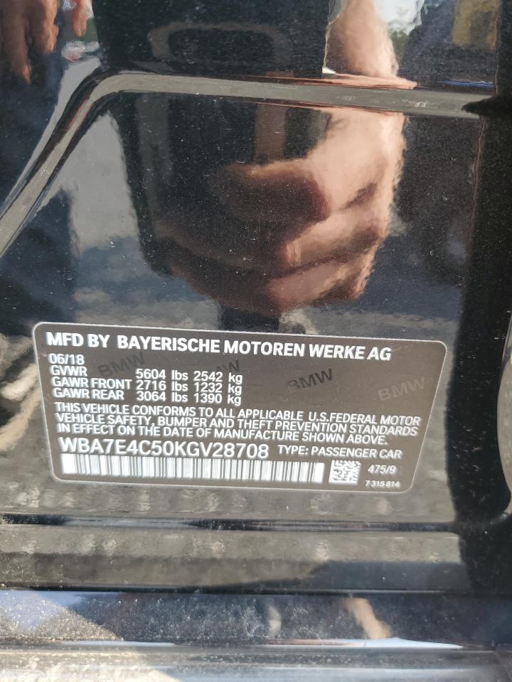 2019 BMW 7 series VIN WBA7E4C50KGV28708 photo 12