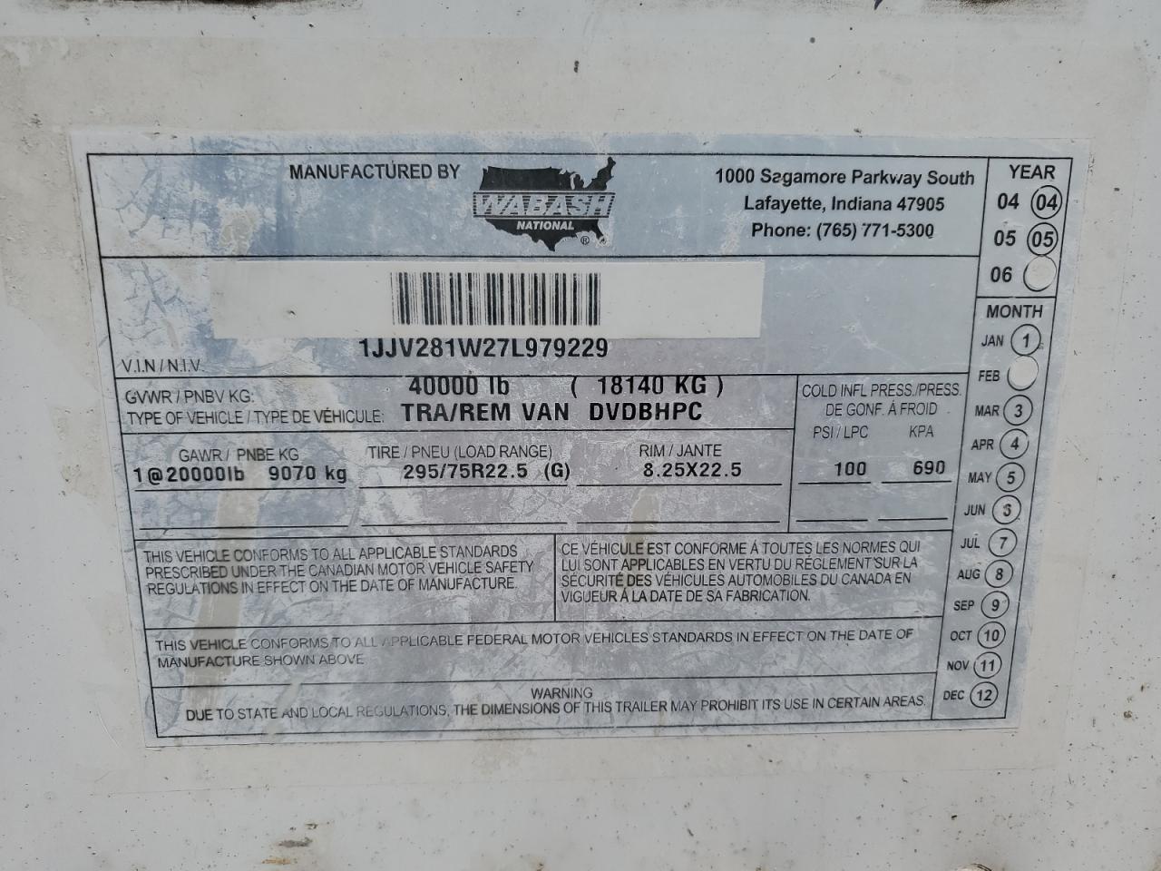 2007 WABA All models VIN 1JJV281W27L979229 photo 10