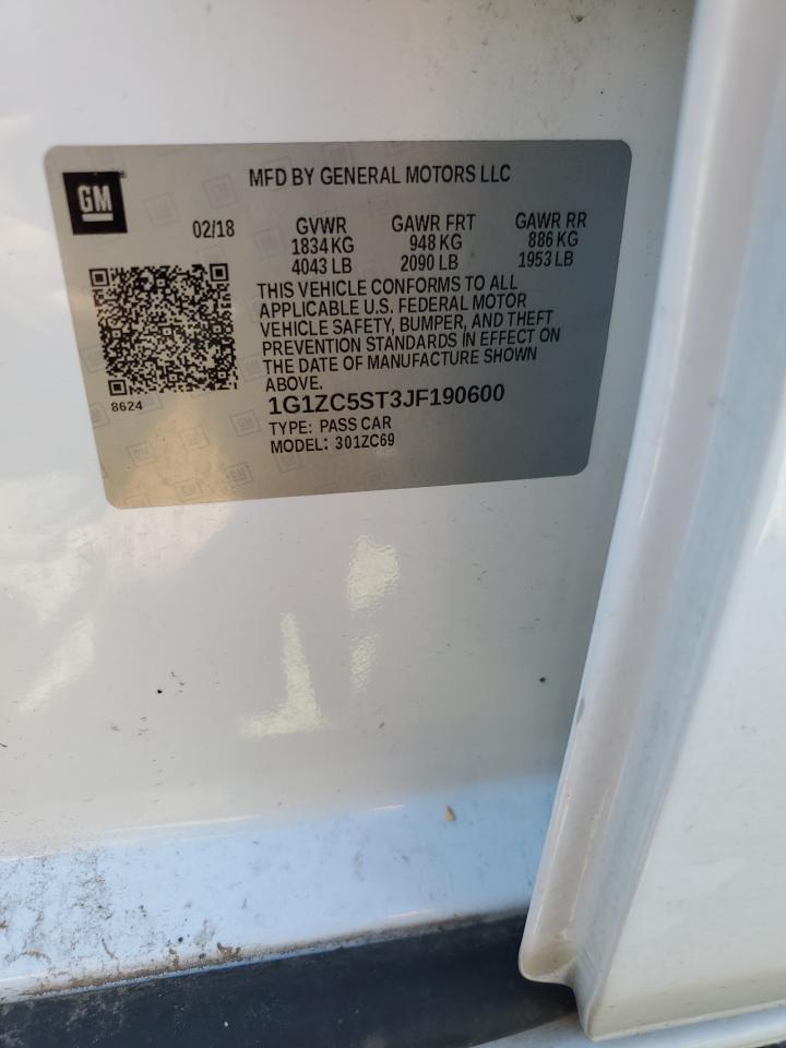 2018 Chevrolet Malibu VIN 1G1ZC5ST3JF190600 photo 12