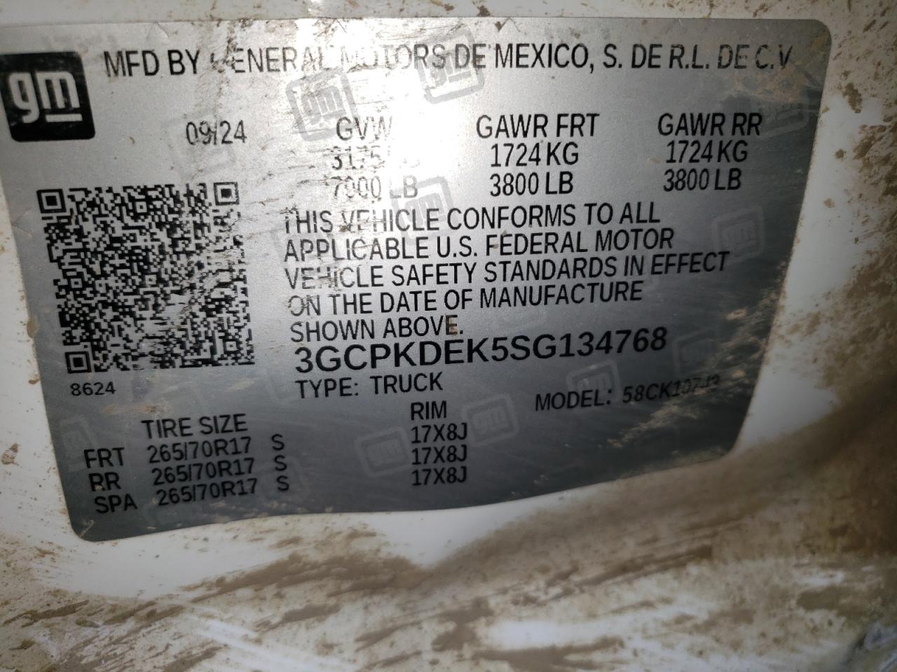 2025 CHEVROLET All models VIN 3GCPKDEK5SG134768 photo 12