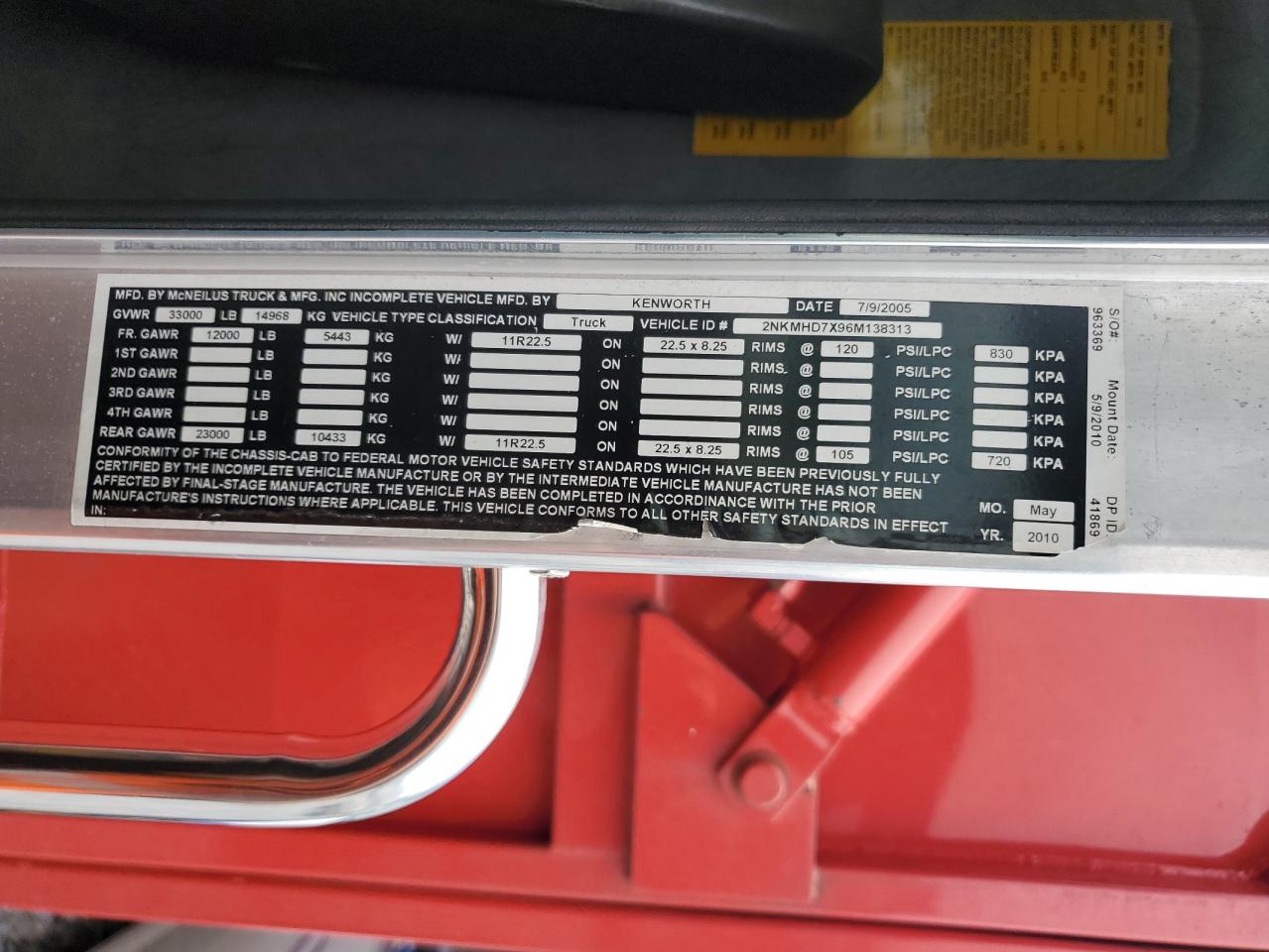 2006 KENWORTH All models VIN 2NKMHD7X96M138313 photo 10