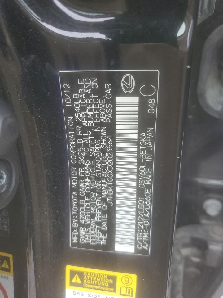 2013 Lexus ES350 VIN JTHBK1GGXD2023564 photo 12