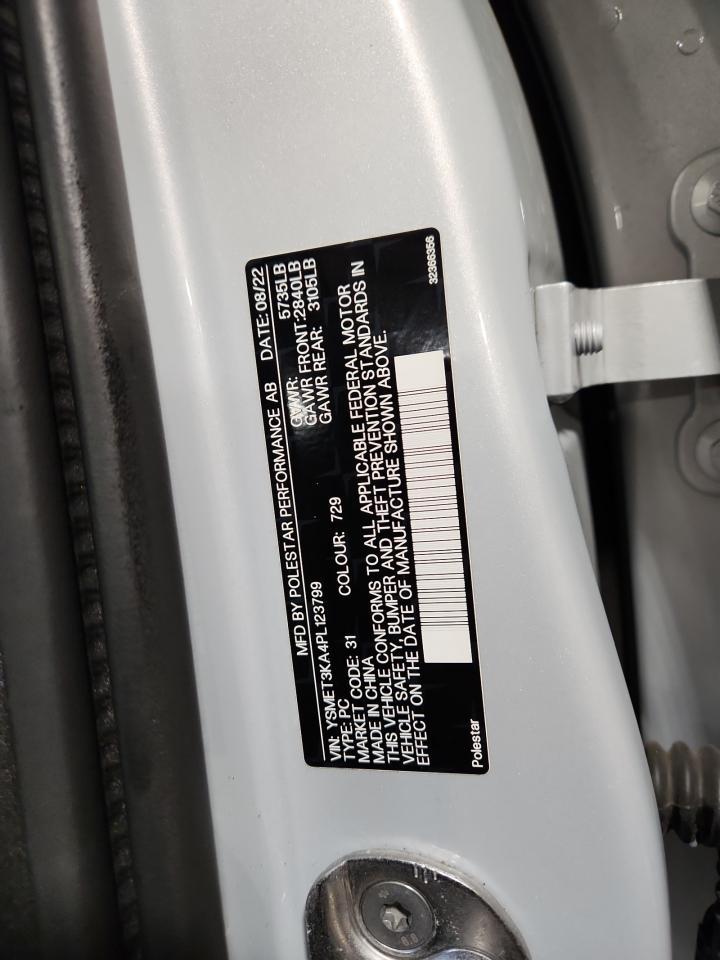 2023 POLESTAR 2 VIN YSMET3KA4PL123799 photo 12
