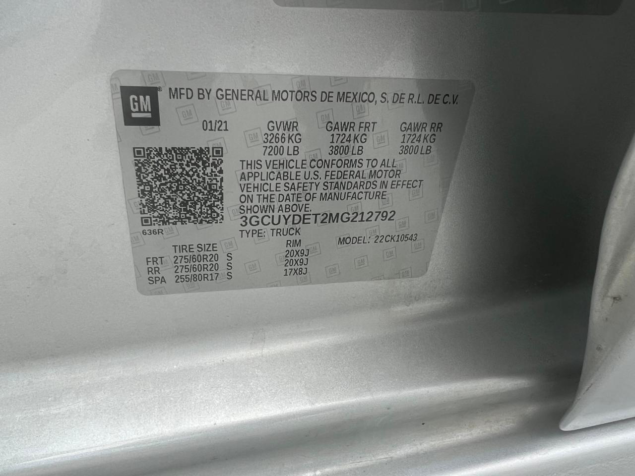 2021 Chevrolet All models VIN 3GCUYDET2MG212792 photo 10