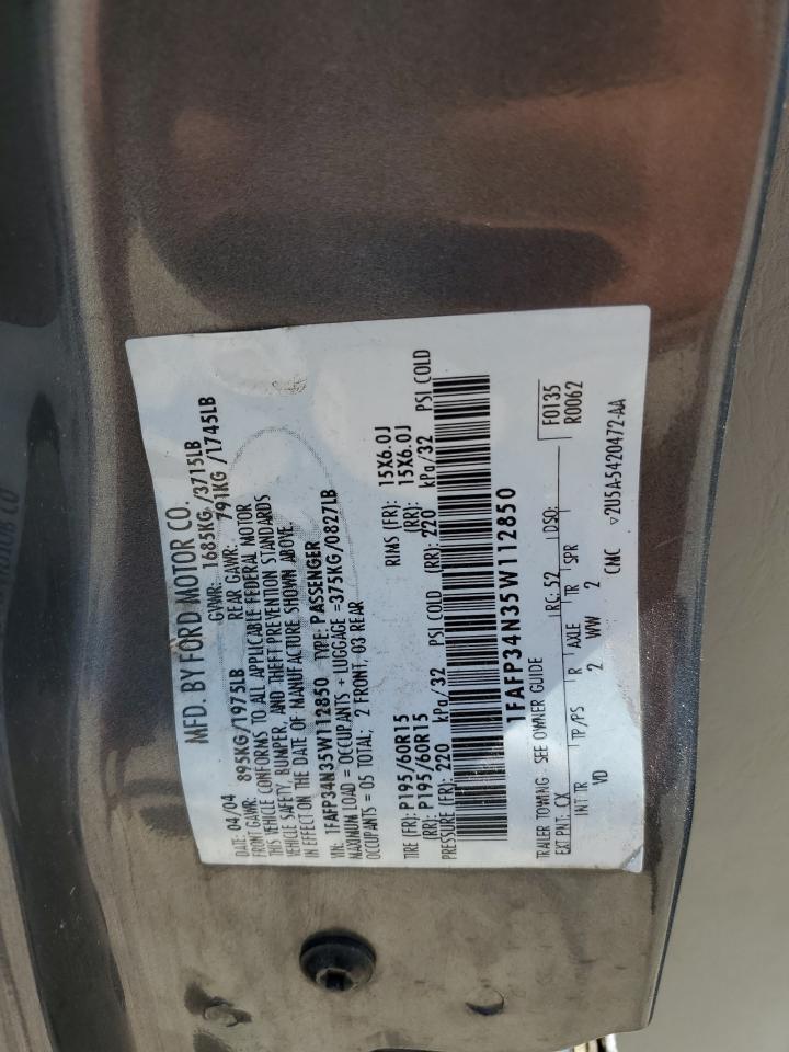 2005 Ford Focus VIN 1FAFP34N35W112850 photo 12
