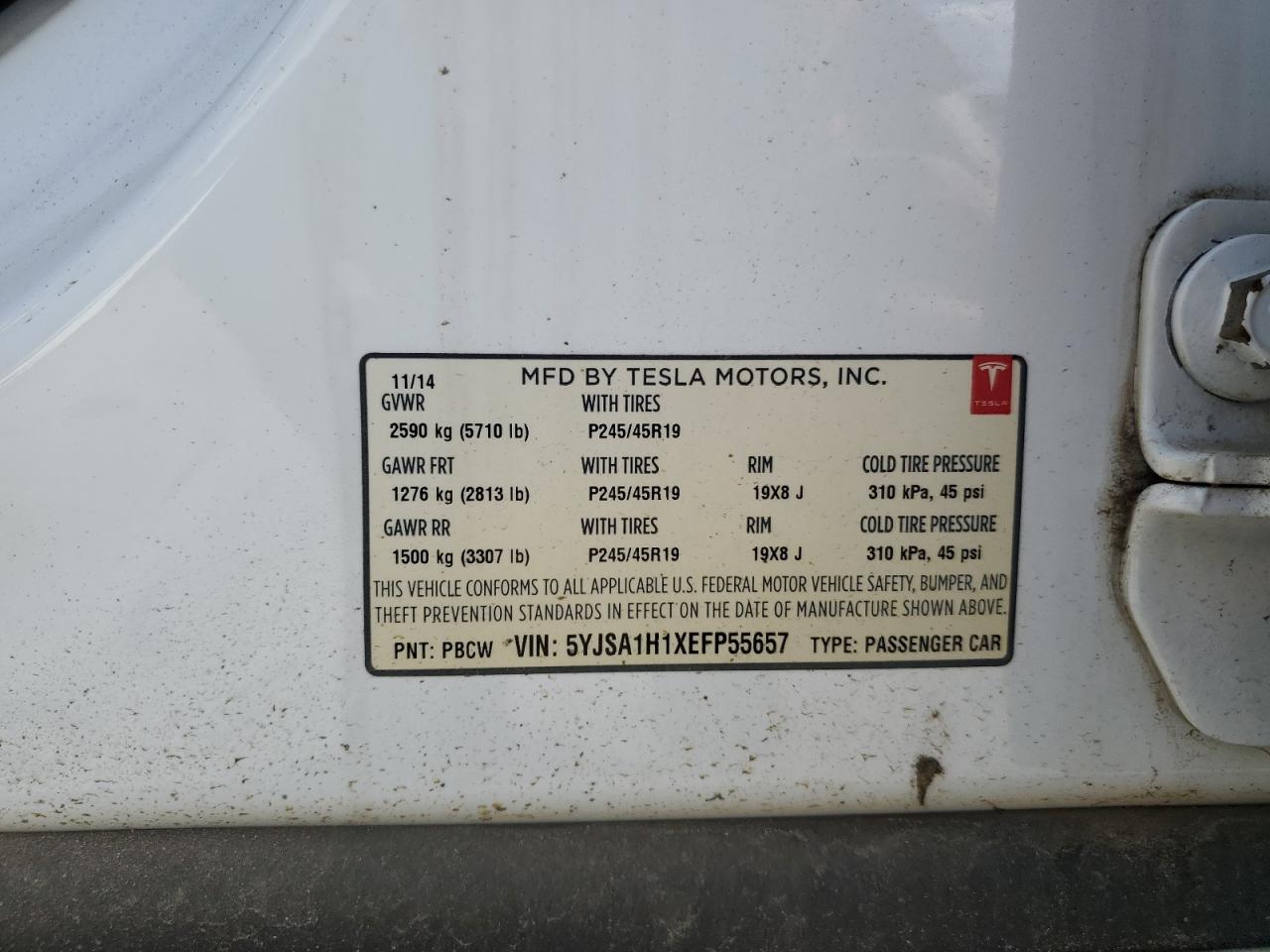2014 Tesla Model s VIN 5YJSA1H1XEFP55657 photo 12