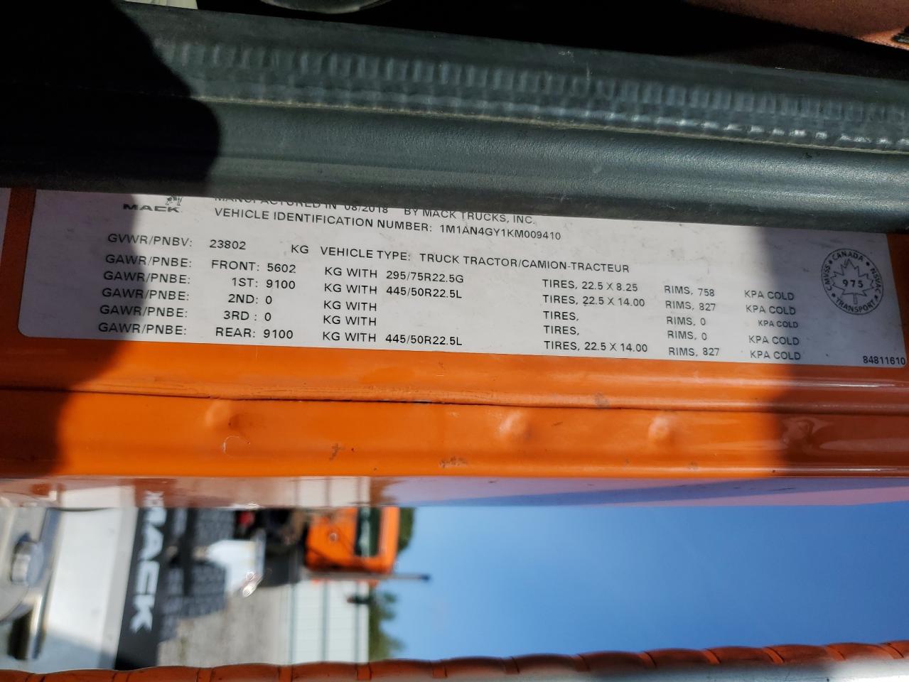 2019 MACK Anthem VIN 1M1AN4GY1KM009410 photo 10