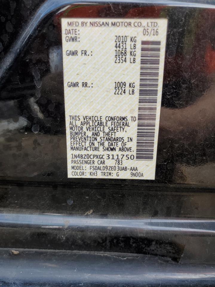 2016 NISSAN Leaf VIN 1N4BZ0CPXGC311750 photo 12