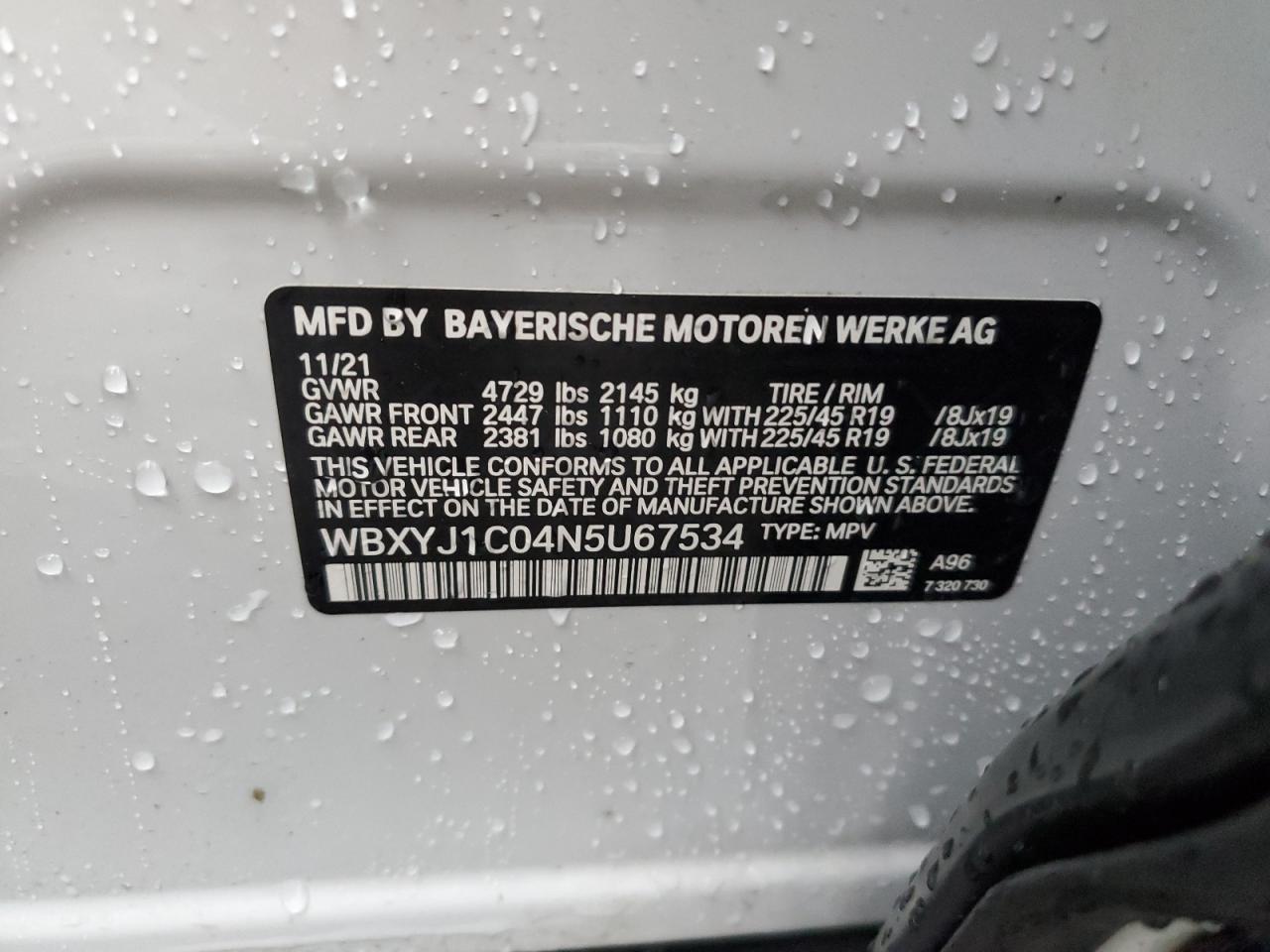 2022 BMW X2 VIN WBXYJ1C04N5U67534 photo 12