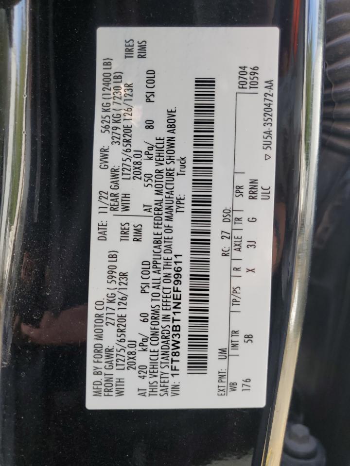 2022 Ford F350 VIN 1FT8W3BT1NEF99611 photo 12