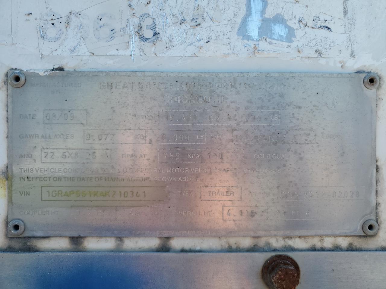 2010 Dry van tr VIN 1GRAP561XAK210341 photo 10