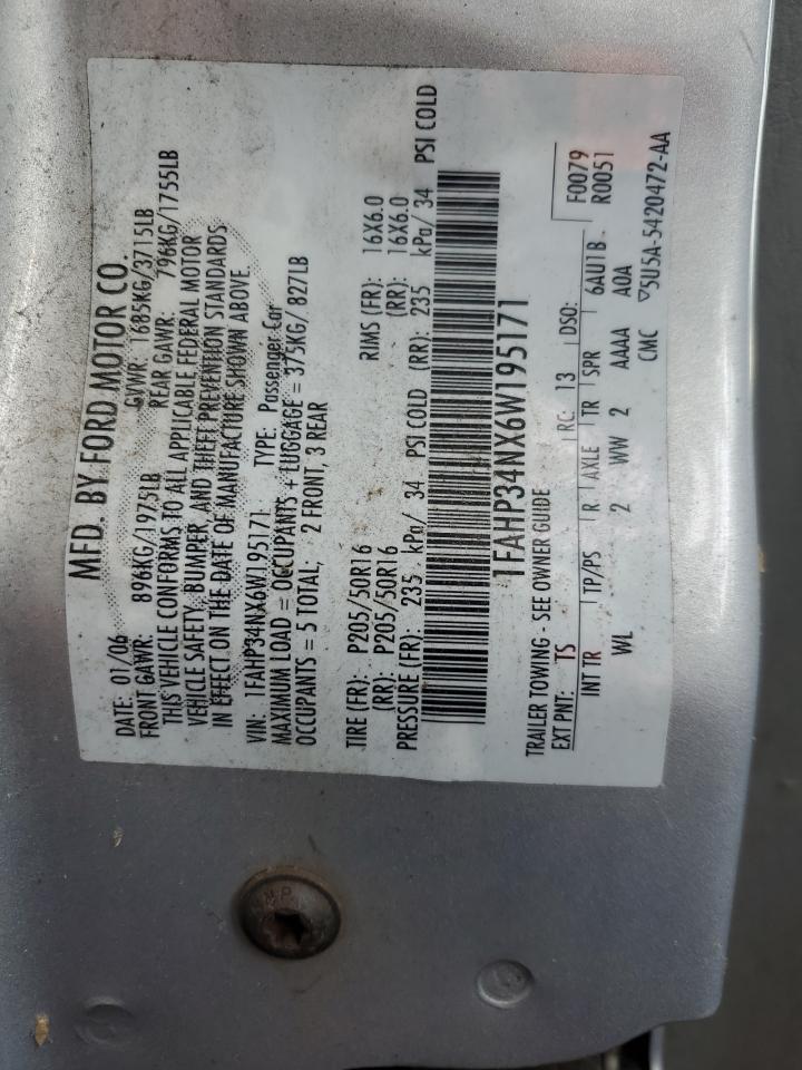 2006 FORD Focus VIN 1FAHP34NX6W195171 photo 12