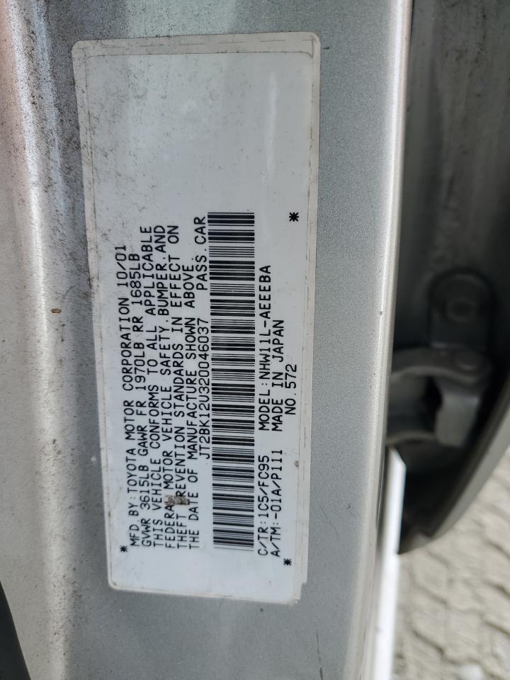 2002 TOYOTA Prius VIN JT2BK12U320046037 photo 12