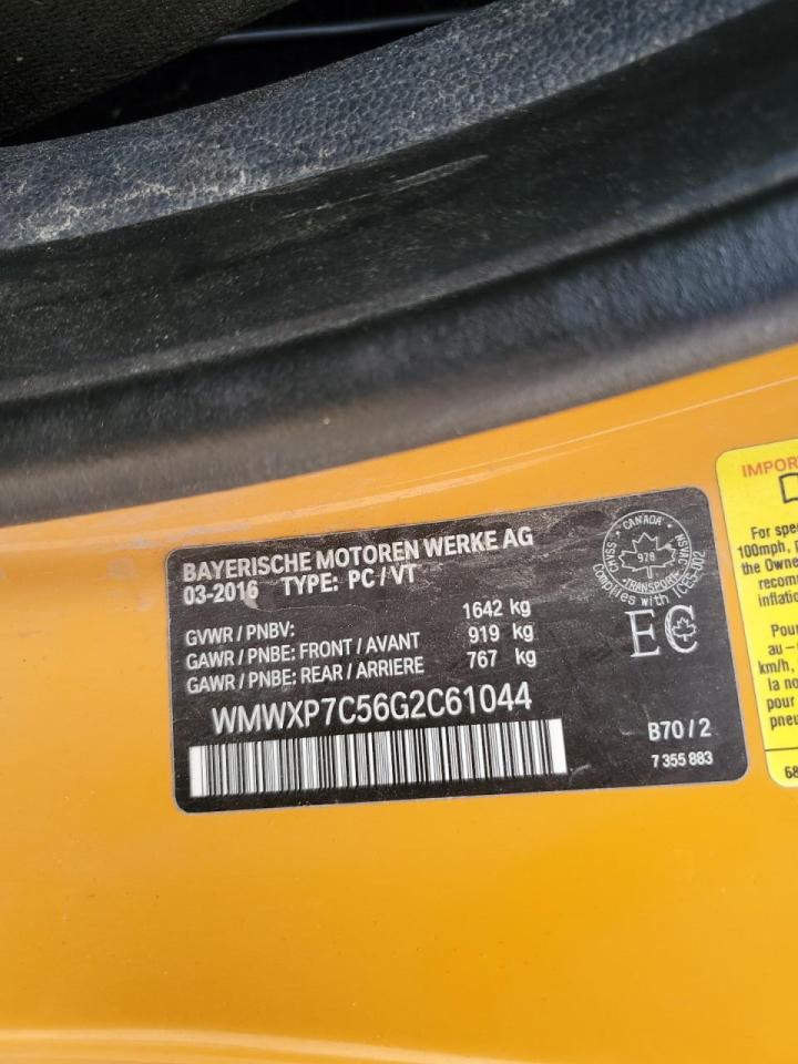 2016 MINI Cooper s VIN WMWXP7C56G2C61044 photo 12