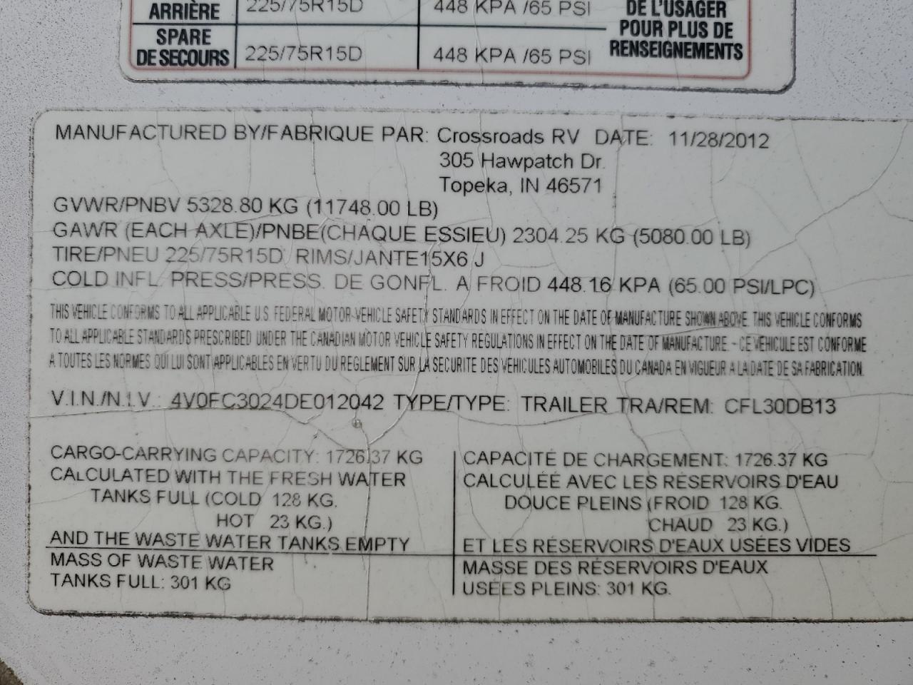2013 CROSSROADS All models VIN 4V0FC3024DE012042 photo 10