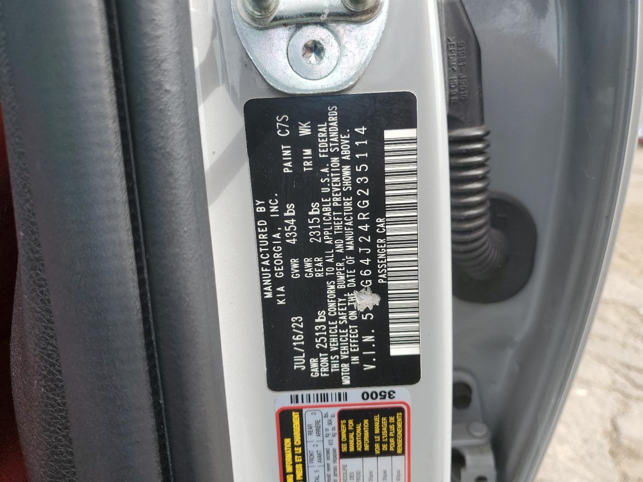 2024 Kia K5 VIN 5XXG64J24RG235114 photo 12