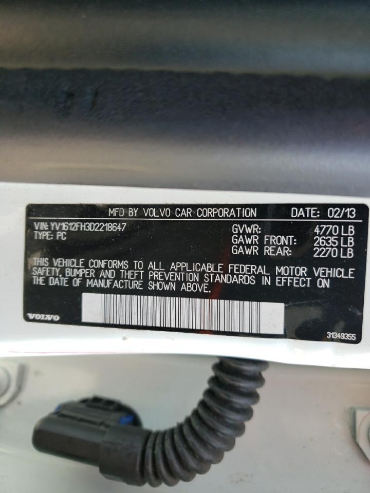 2013 VOLVO S60 VIN YV1612FH3D2218647 photo 10