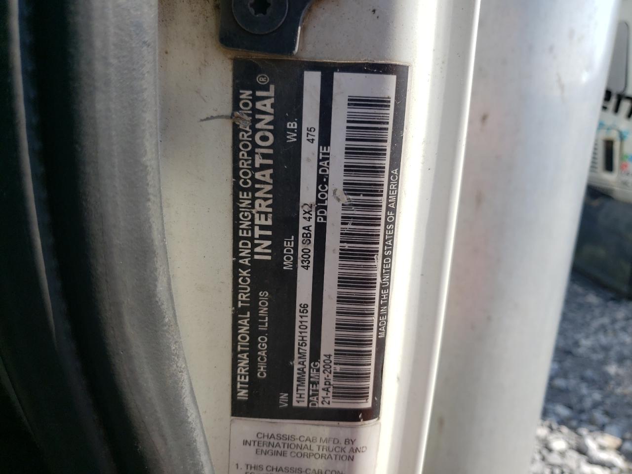 2005 International 4000 serie VIN 1HTMMAAM75H101156 photo 10