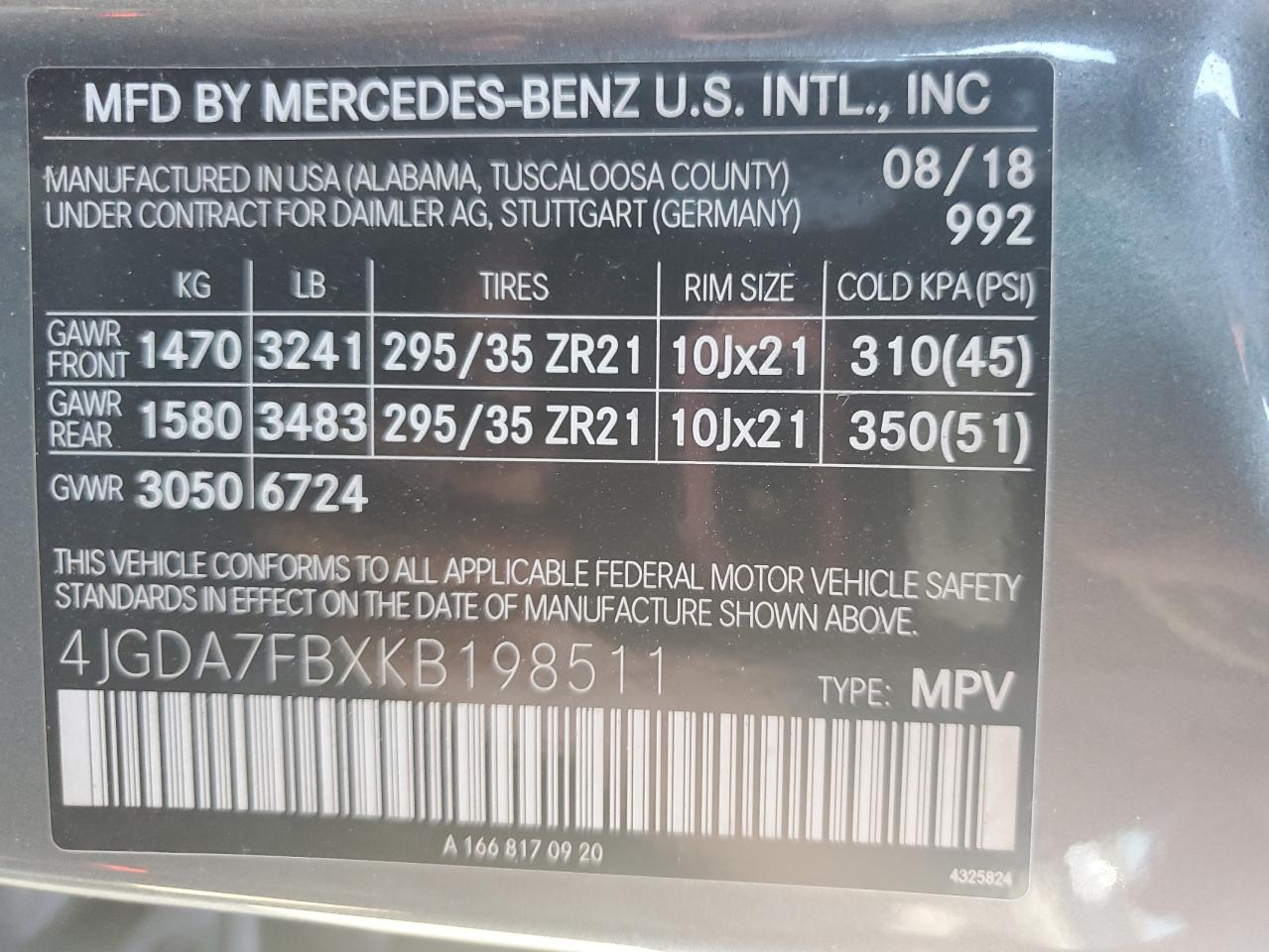 2019 Mercedes-Benz Gle class VIN 4JGDA7FBXKB198511 photo 12