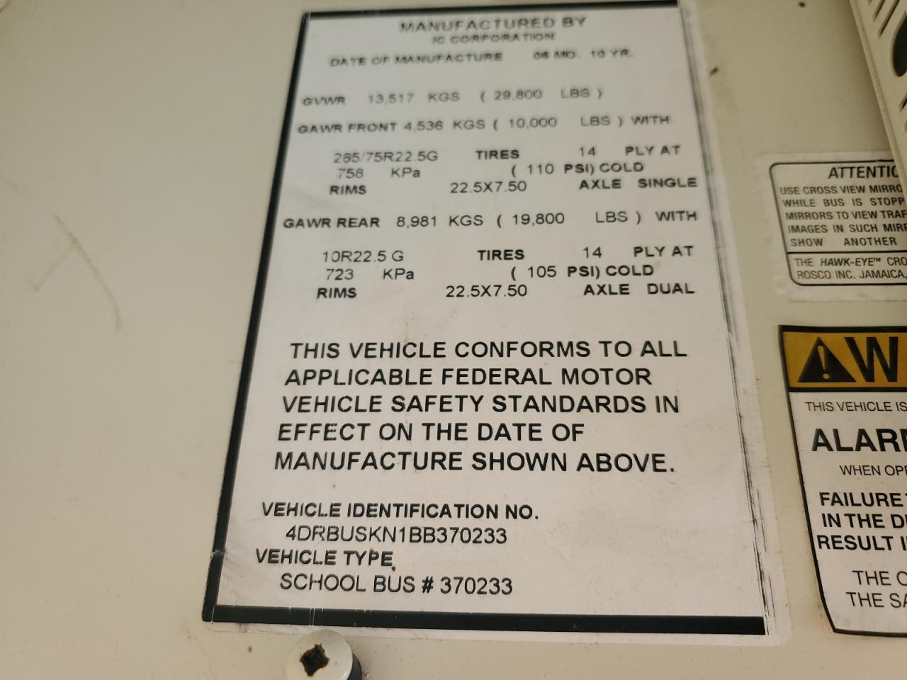 2011 Ic Ce series VIN 4DRBUSKN1BB370233 photo 10