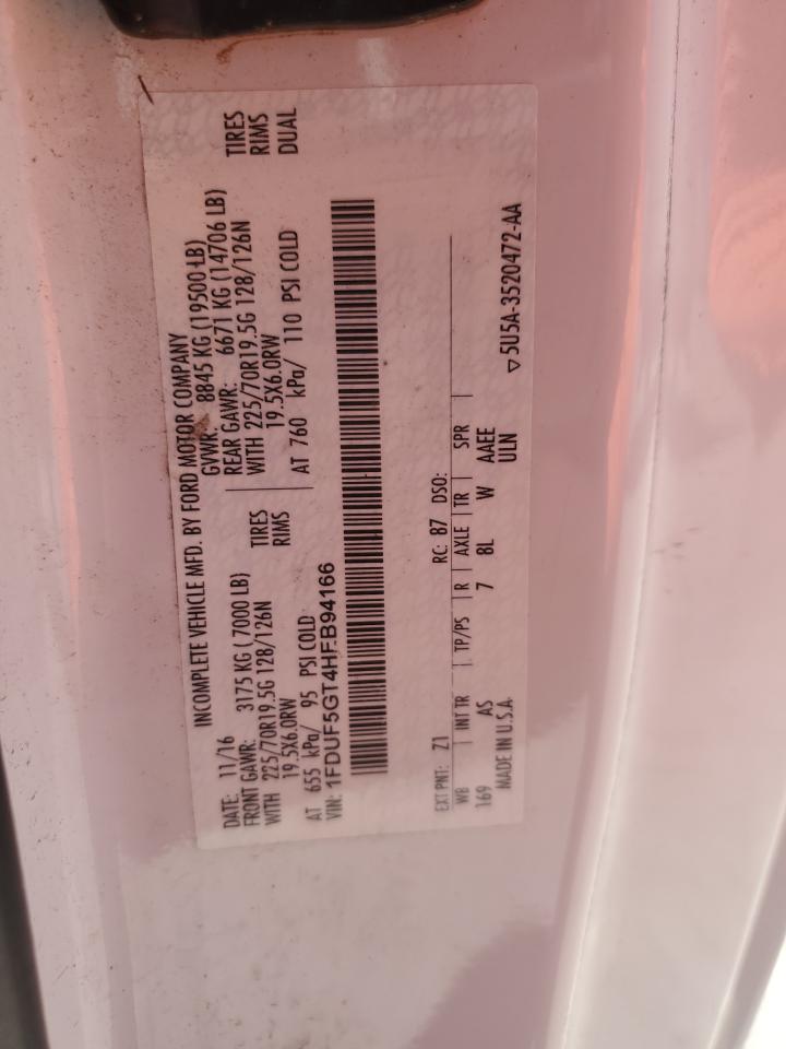 2017 Ford F550 VIN 1FDUF5GT4HEB94166 photo 10