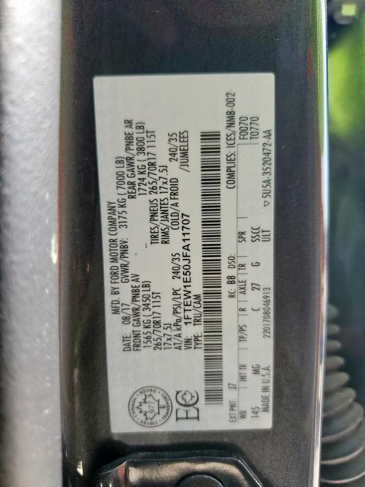 2018 Ford F150 VIN 1FTEW1E50JFA11707 photo 12
