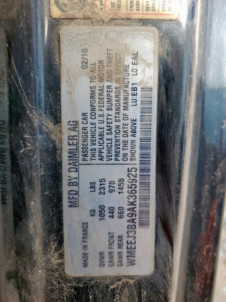 2010 Smart Fortwo VIN WMEEJ3BA9AK365925 photo 12