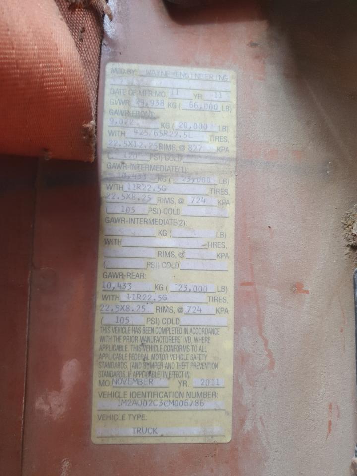 2012 MACK All models VIN 1M2AU02C3CM006786 photo 10
