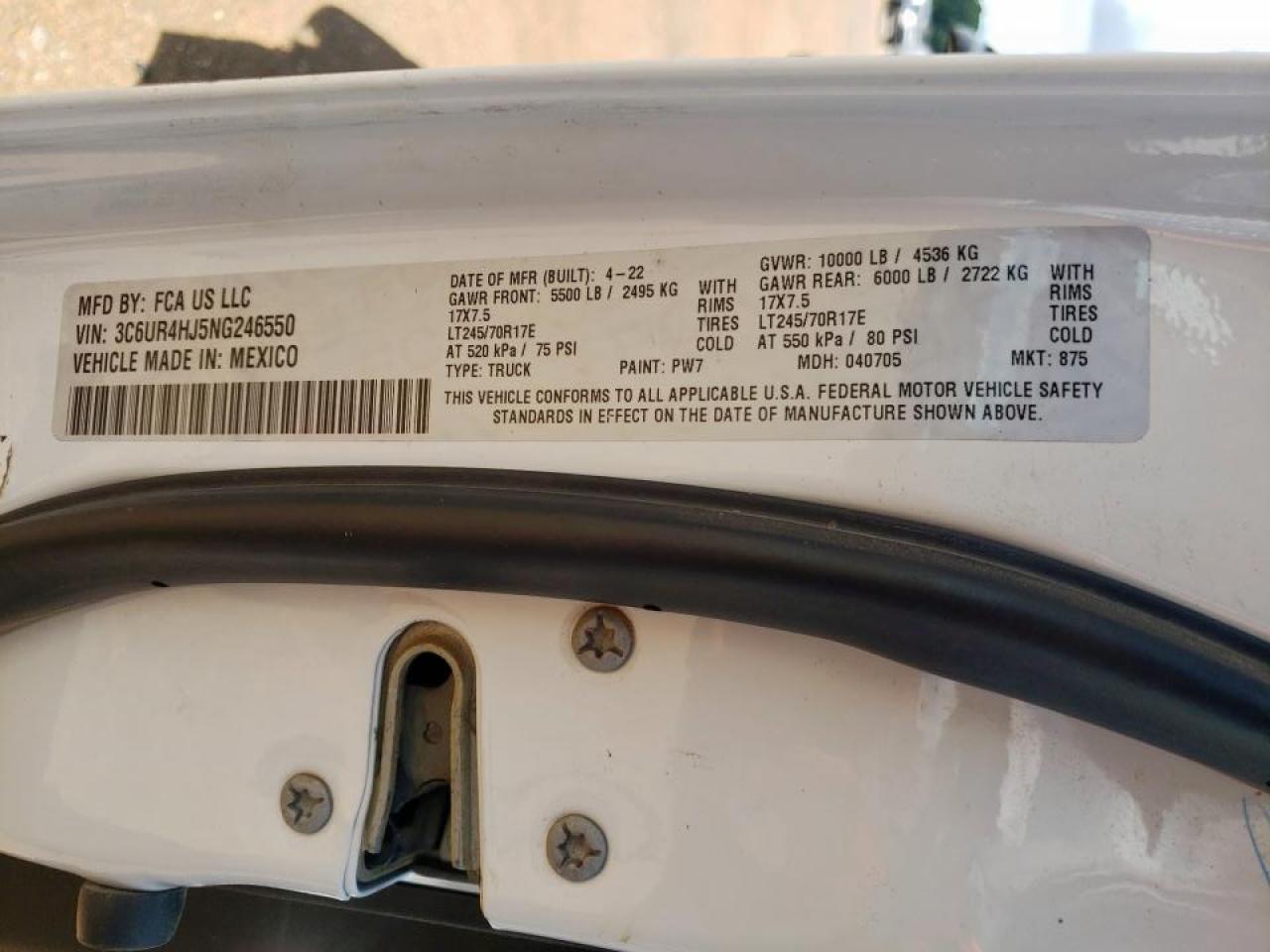 2022 Ram 2500 VIN 3C6UR4HJ5NG246550 photo 12