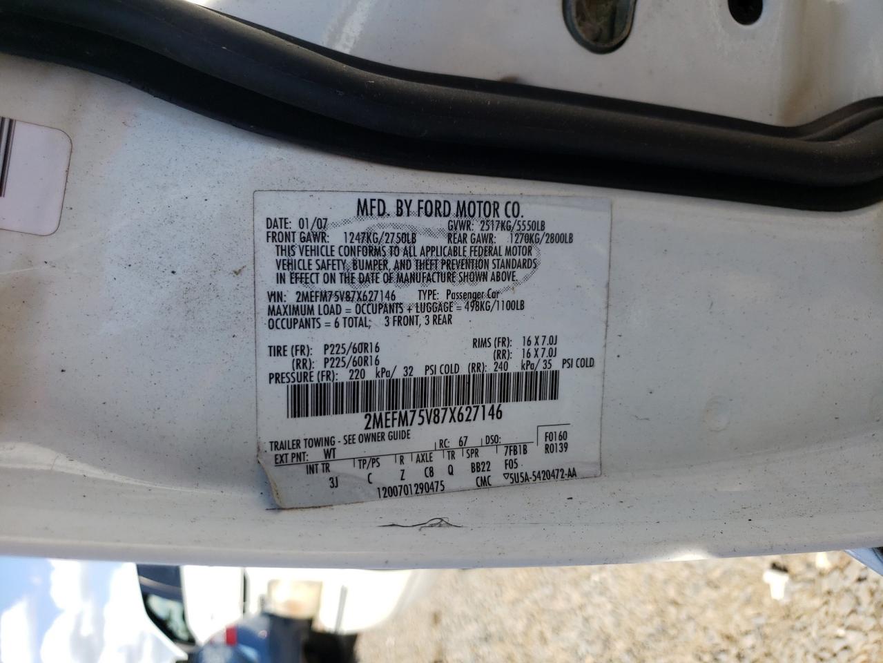 2007 MERCURY Grmarquis VIN 2MEFM75V87X627146 photo 12