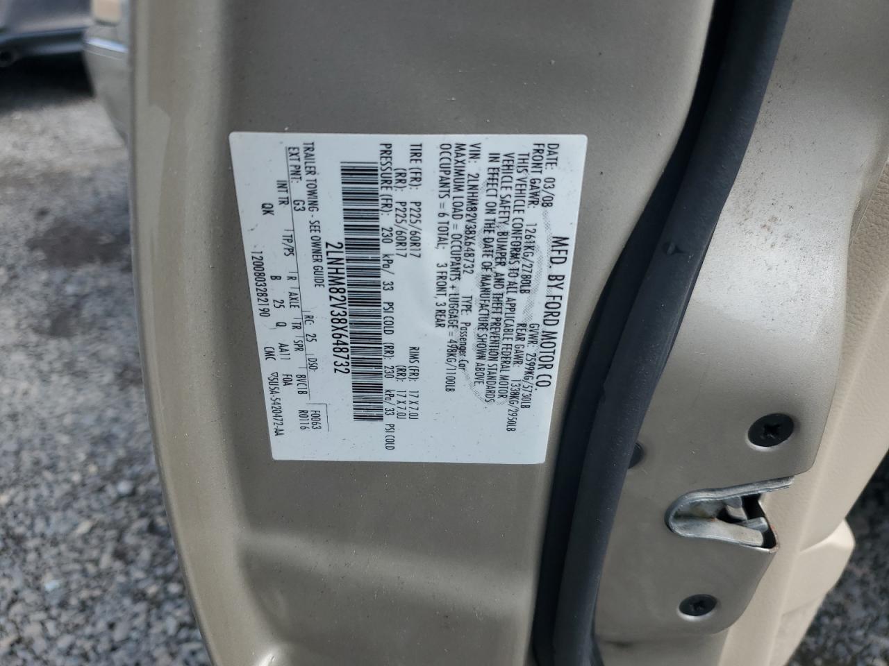 2008 Lincoln Towncar VIN 2LNHM82V38X648732 photo 12