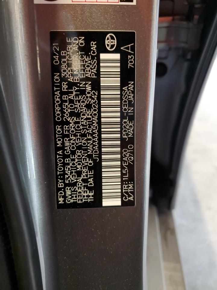 2021 Toyota Mirai VIN JTDAAAAA5MA002342 photo 12