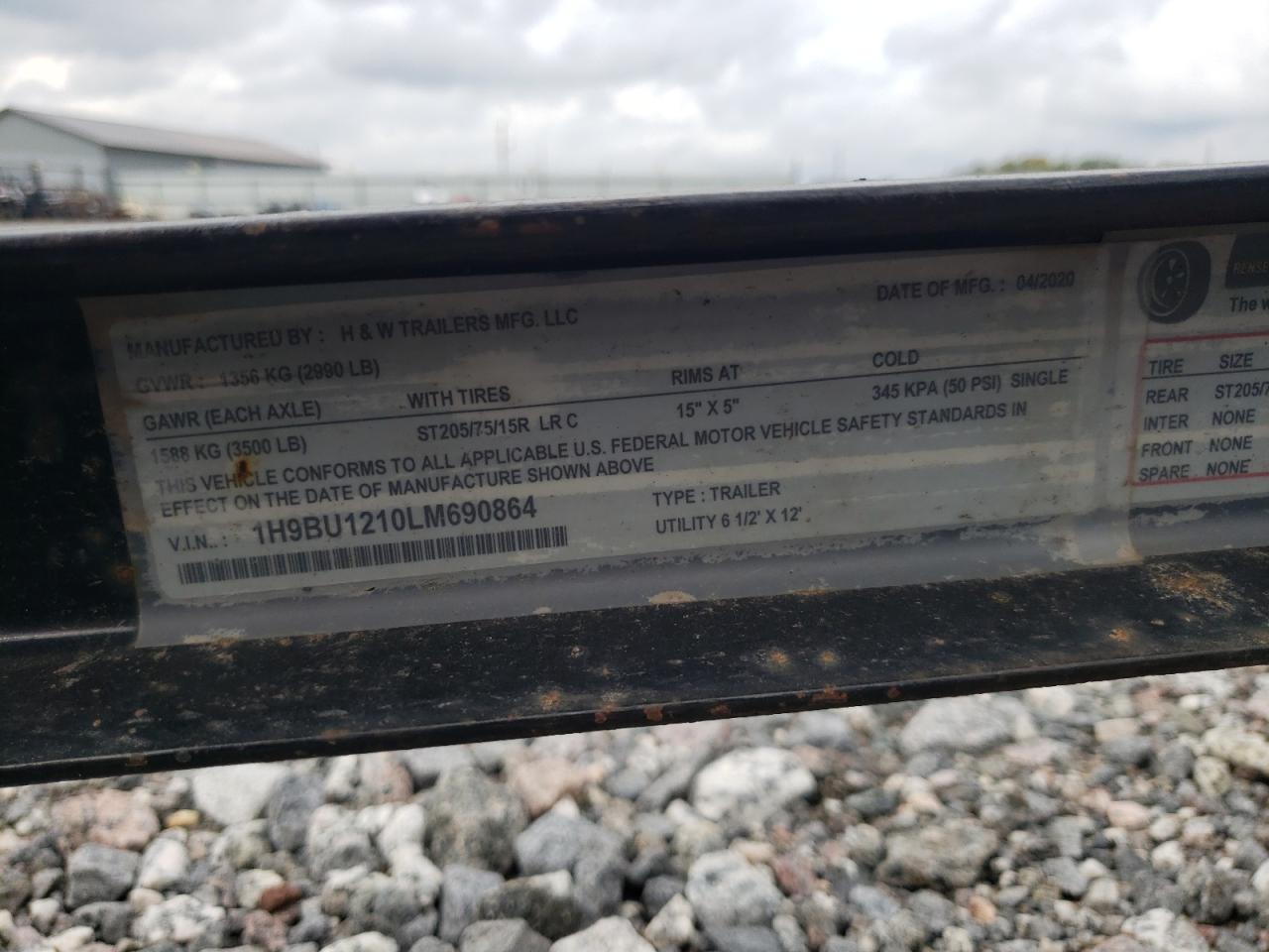 2000 UTILITY Trailer VIN 1H9BU1210LM690864 photo 10