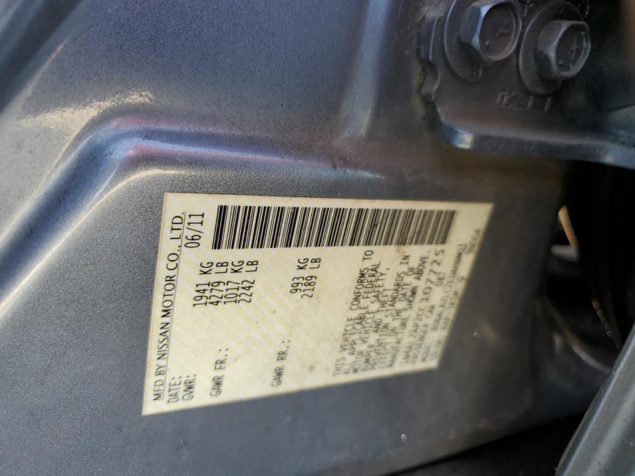 2012 Niss Altima VIN 1N4AL2AP2CC107725 photo 12