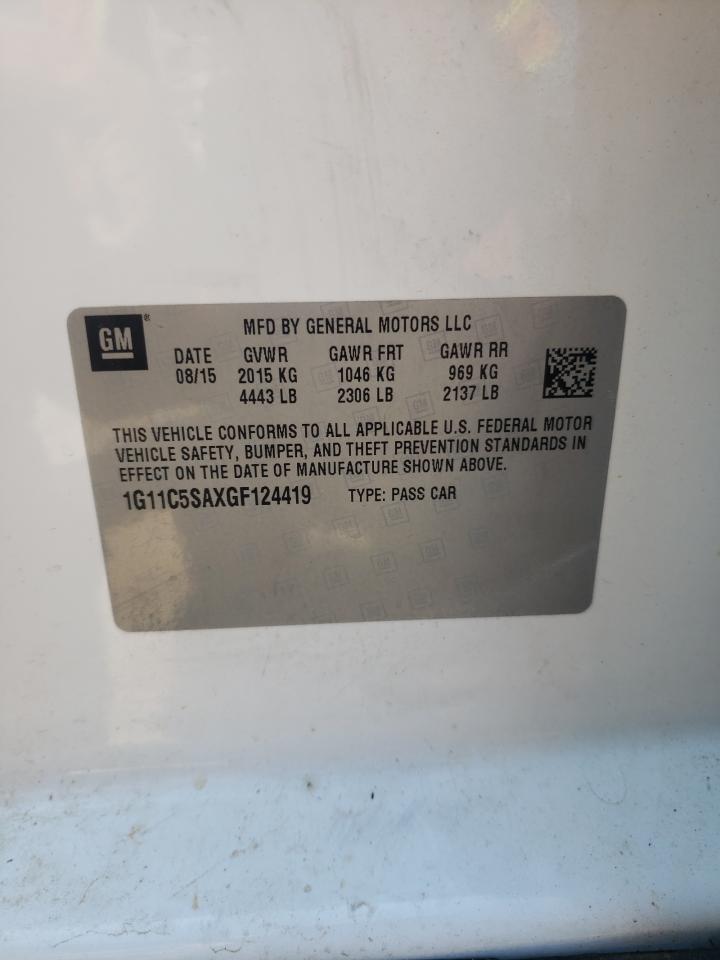 2016 Chevrolet Malibu VIN 1G11C5SAXGF124419 photo 12