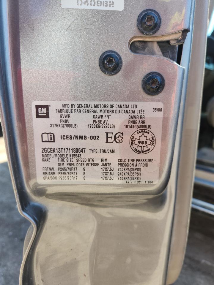 2007 Chevrolet All models VIN 2GCEK13T171180647 photo 12