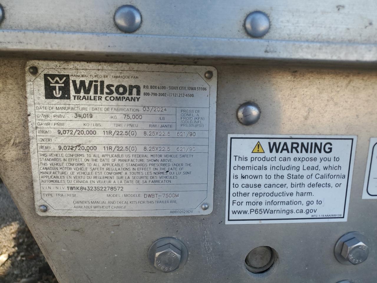 2025 WILSON All models VIN 1W1K84323S2278572 photo 8