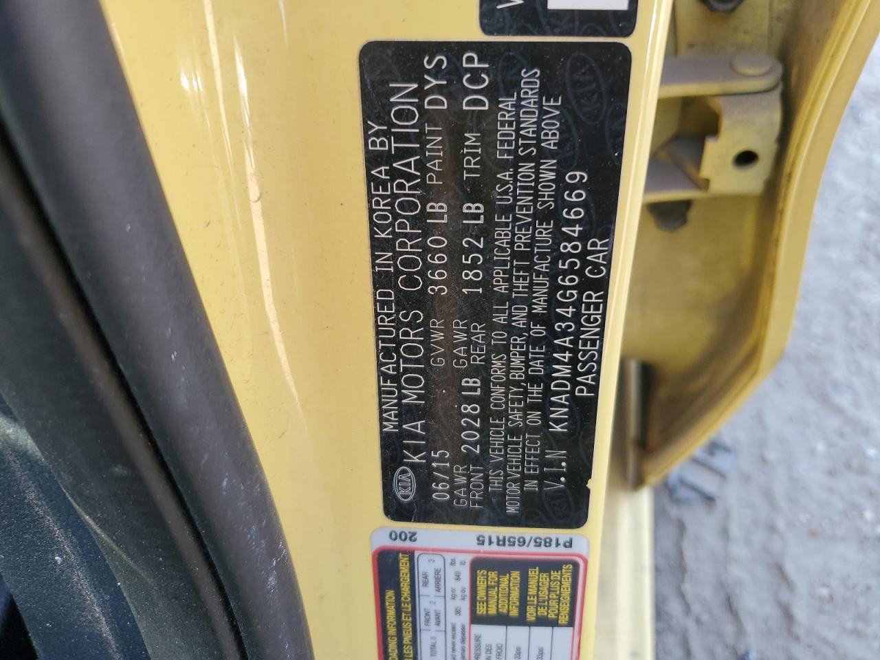 2016 Kia Rio VIN KNADM4A34G6584669 photo 12