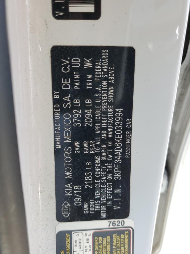 2019 KIA Forte VIN 3KPF34AD8KE033994 photo 12