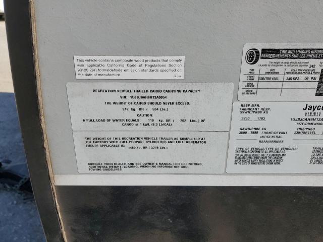 2017 JAYCO Hummingbir VIN 1UJBJ0AH6H13A0654 photo 10