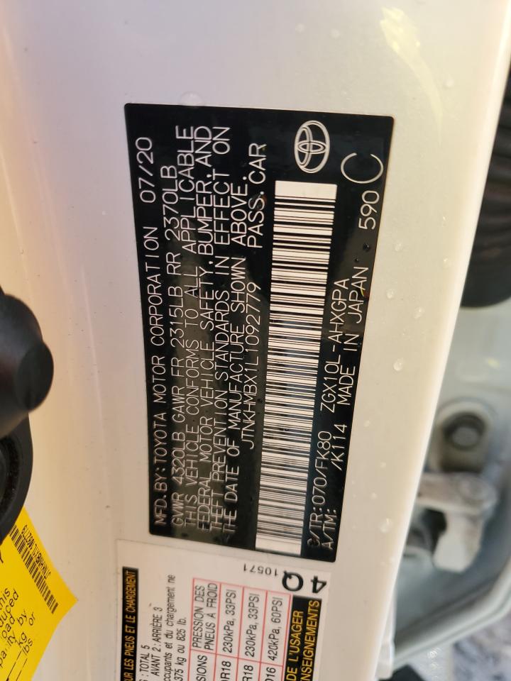 2020 TOYOTA C-hr VIN JTNKHMBX1L1092779 photo 12